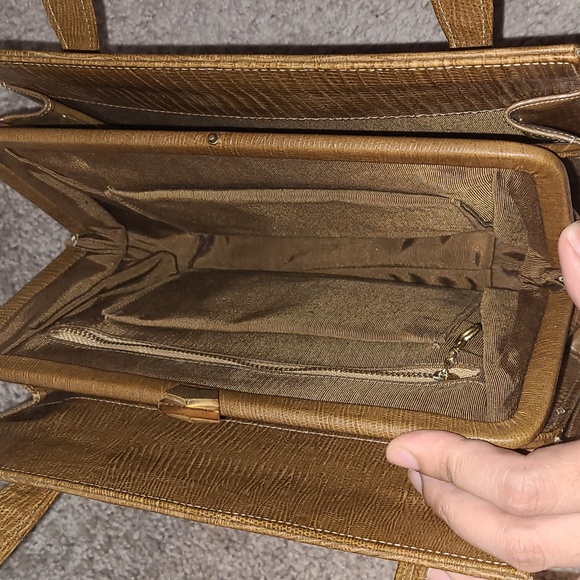 Mid century Vintage Palizzio Handbag Brown Lizard Print - Picture 4 of 7